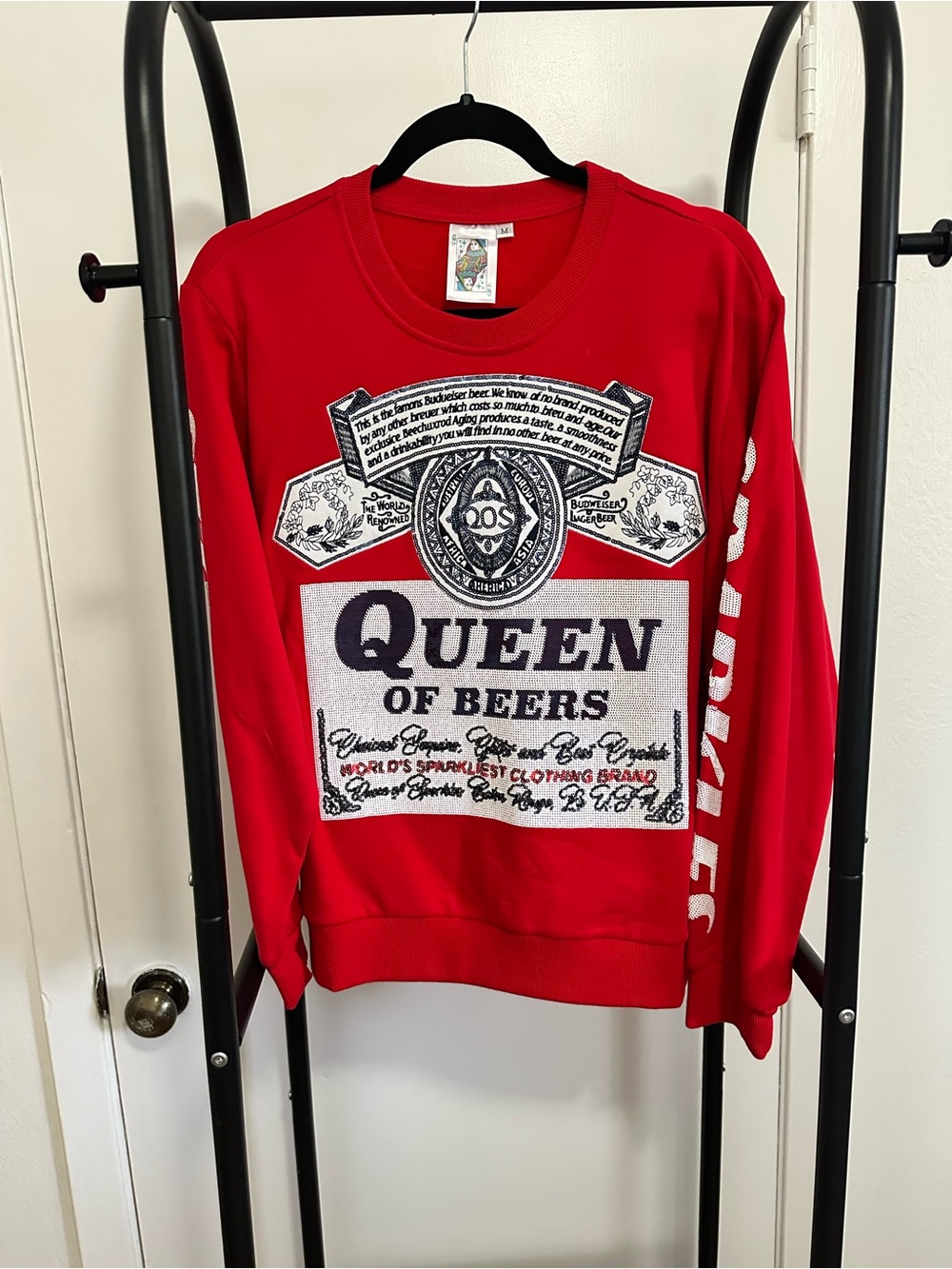 Queen of Sparkles Queen of Beers Sweatshirt NEVER WORN